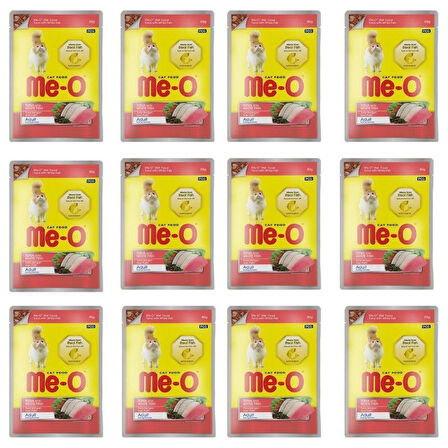 Meo Pouch Jöle İçinde Ton Balıklı Ve Alabalıklı Kedi Konservesi 80 Gr X 12 Adet