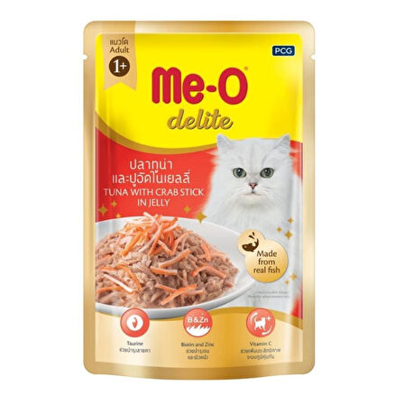 Me-o Delite Ton Balıklı ve Yengeçli Jelly Kedi Yaş Mama 70 Gr