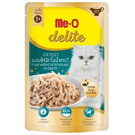 Me-o Delite Ton Balıklı ve Tavuk Parçacıklı Jelly Kedi Yaş Mama 70 Gr