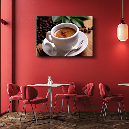 Kahve Köşesi Espresso Fincanı Modern Kanvas Tablo