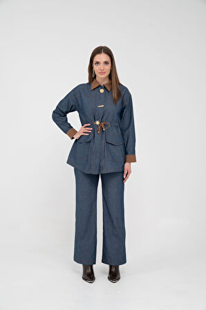 Kahve Detaylı Kadın İkili Takım K8073