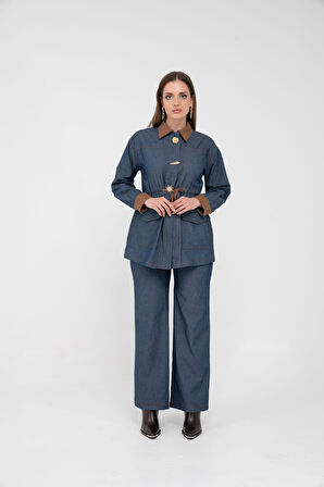 Kahve Detaylı Kadın İkili Takım K8073