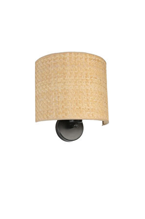 HASIR RATTAN ABAJURLU OVAL APLİK