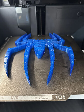 12 CM Ufak  Örümcek PLA Doğal Malzeme Oyuncak Mavi Renk