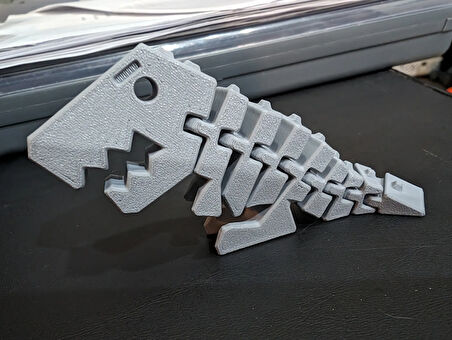 Hareketli Tyrannosaurus Rex Dinazor Modeli 12 Cm Ufak boy Gri Renk PLA MALZEME