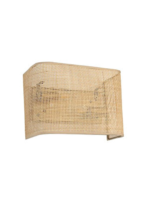 ÖRGÜLÜ RATTAN ABAJURLU DİKDÖRTGEN APLİK