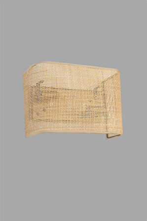 ÖRGÜLÜ RATTAN ABAJURLU DİKDÖRTGEN APLİK