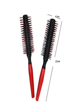 Profesyonel Boncuklu Fön Fırçası Fön Tarağı Pembe Natural Boncuk Isıya Dayanıklı XLT920