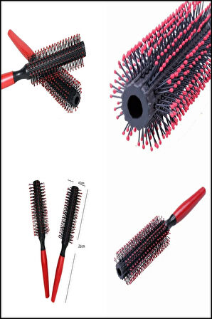 Profesyonel Boncuklu Fön Fırçası Fön Tarağı Pembe Natural Boncuk Isıya Dayanıklı XLT920