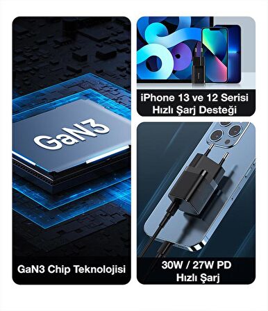 Baseus Type-C 30 Watt Hızlı Şarj Aleti Beyaz