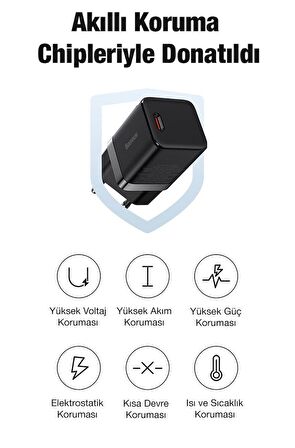 Baseus Type-C 30 Watt Hızlı Şarj Aleti Beyaz