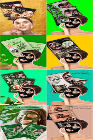 8li Karışık Siyah Nokta Yüz Maskesi Sürülebilir Yüz Maskesi Face Mask Peeling