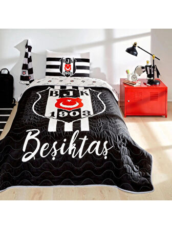 Taç Beşiktaş Lisanslı Tek Kişilik Strıpe Yatak Örtüsü Seti