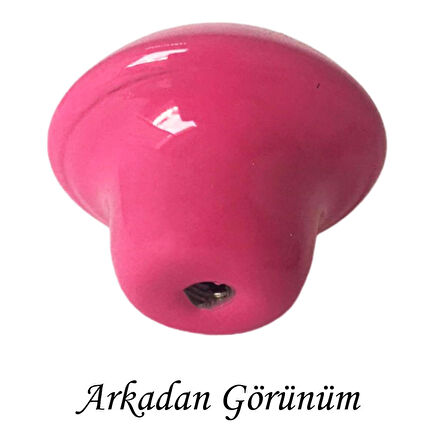 Pembe Noktalı Mantar Düğme Kulp Çocuk Bebek Mobilya Çekmece Dolap Kapak Kulbu Metal Kulp Aksesuarları Vidalı