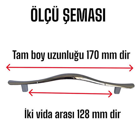 Ördek kulp Krom 128 mm Kulp Mobilya Mutfak Dolabı Çekmece Dolap Kapak Kulpu Kulbu Metal Kulpları