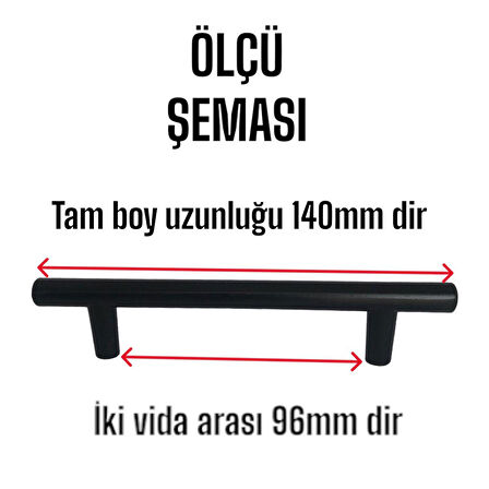 Boy Kulp Mat Siyah 96 mm Kulp Mobilya Mutfak Dolabı Çekmece Dolap Kapak Kulpu Kulbu Metal Kulpları