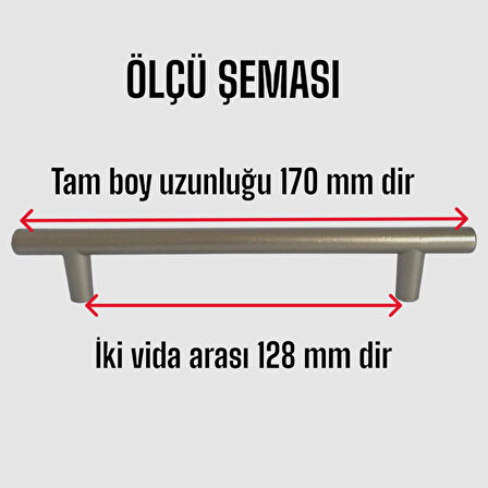 Boy Kulp Saten 128 mm Kulp Mobilya Mutfak Dolabı Çekmece Dolap Kapak Kulpu Kulbu Metal Kulpları