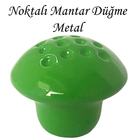 8 Adet Yeşil Noktalı Mantar Düğme Kulp Çocuk Bebek Mobilya Çekmece Dolap Kapak Kulbu Metal Kulp Aksesuarları Vidalı