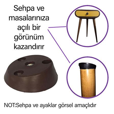 Dereceli Ayak Tabanı Kahverengi Mobilya Masa Sehpa Ayağı Bağlantı Aparatı Açılı  Plastik