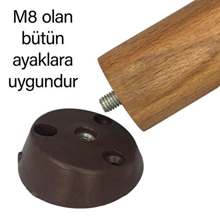 3 Adet Dereceli Ayak Tabanı Kahverengi Mobilya Masa Sehpa Ayağı Bağlantı Aparatı Açılı  Plastik