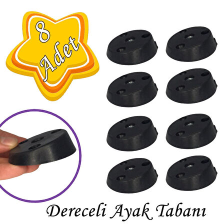 8 Adet Dereceli Ayak Tabanı Siyah Mobilya Masa Sehpa Ayağı Bağlantı Aparatı Açılı  Plastik
