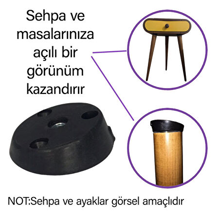 8 Adet Dereceli Ayak Tabanı Siyah Mobilya Masa Sehpa Ayağı Bağlantı Aparatı Açılı  Plastik