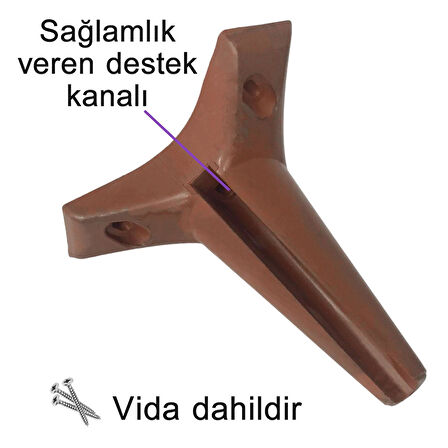 4 Adet Zelve 15 cm Ceviz Ahşap Desenli Lüx Mobilya Kanepe Sehpa Ünite Koltuk Ayağı Baza Ayak 