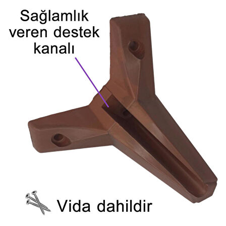 4 Adet Serdivan 12 cm Ceviz Ahşap Desenli Lüx Mobilya Kanepe Sehpa Ünite Koltuk Ayağı Baza Ayak 