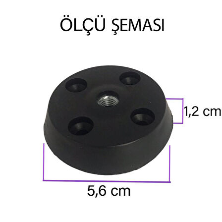 Düz Ayak Tabanı Siyah Mobilya Masa Sehpa Ayağı Bağlantı Aparatı Plastik