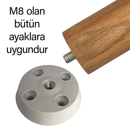 3 Adet Düz Ayak Tabanı Beyaz Mobilya Masa Sehpa Ayağı Bağlantı Aparatı Plastik
