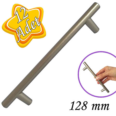 12 Adet Boy Kulp Saten 128 mm Kulp Mobilya Mutfak Dolabı Çekmece Dolap Kapak Kulpu Kulbu Metal Kulpları