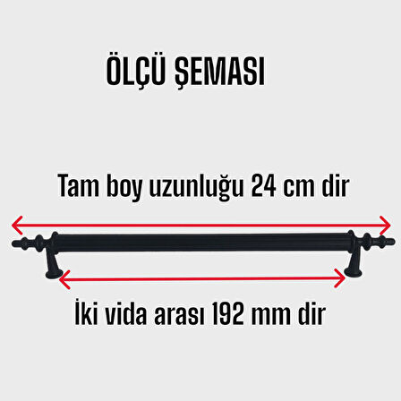 5 Adet Erciyes kulp Siyah 192 mm Kulp Mobilya Mutfak Dolabı Çekmece Dolap Kapak Kulpu Kulbu Metal Kulpları