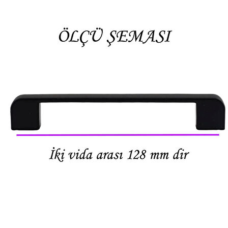 Oval Marmara Kulp 128 mm Siyah Mutfak Kulpu Çekmece Dolap Kapak Kulbu Metal  Mobilya Dolabı Kulpları 