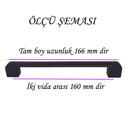 4 Adet Oval Marmara Kulp 160 mm Siyah Mutfak Kulpu Çekmece Dolap Kapak Kulbu Metal  Mobilya Dolabı 