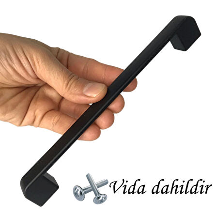 4 Adet Oval Marmara Kulp 160 mm Siyah Mutfak Kulpu Çekmece Dolap Kapak Kulbu Metal  Mobilya Dolabı 