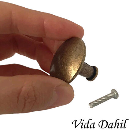 15 Adet Düz Düğme Antik Sarı Kulp Mobilya Çekmece Dolap Kapak Kulbu Metal Kulp Aksesuarları Vidalı