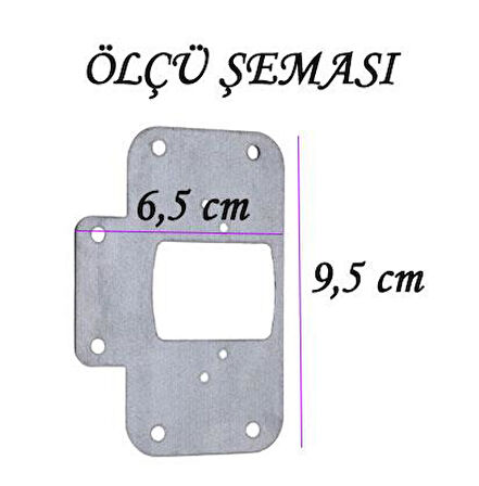 Dolap Kapak Taş Menteşe Tamir Sacı Pratik Onarım Kiti Krom Metal Yuva Tablası 6.5 x 9 cm