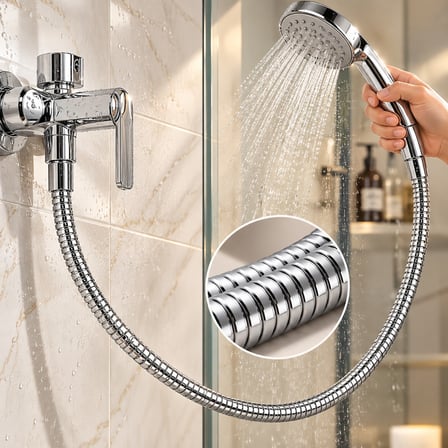 360 Dereceli Dönerli Banyo Duş Hortumu Banyo Spiral Hortumu Krom