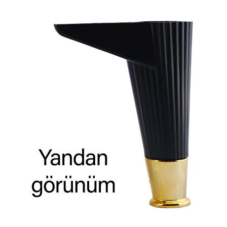 Golden Ayak 15 cm Siyah Altın Gold Mobilya Kanepe Sehpa Ünite Koltuk Ayağı Baza Ayak Ayakları