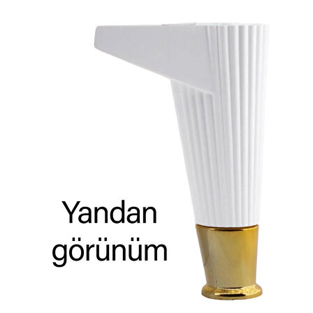 4 Adet Golden Ayak 15 cm Beyaz Altın Gold Mobilya Kanepe Sehpa Ünite Koltuk Ayağı Baza Ayak Ayakları