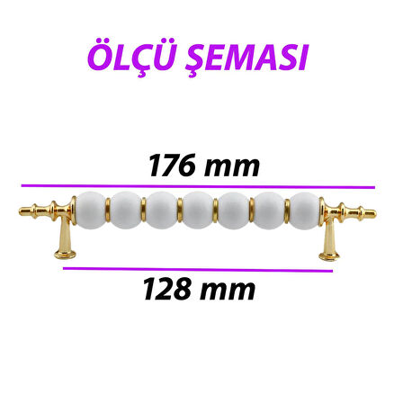 İnci Kulp 128 mm Altın Gold Mutfak Kulpu Çekmece Dolap Kapak Kulbu Metal Mobilya Dolabı Kulpları 