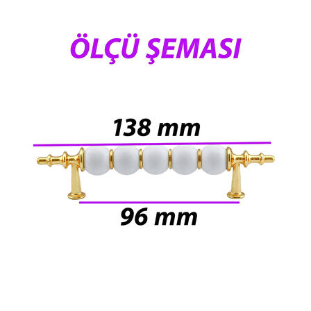 İnci Kulp 96 mm Altın Gold Mutfak Kulpu Çekmece Dolap Kapak Kulbu Metal Mobilya Dolabı Kulpları 