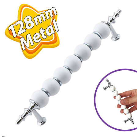 İnci Kulp 128 mm Krom Mutfak Kulpu Çekmece Dolap Kapak Kulbu Metal Mobilya Dolabı Kulpları 