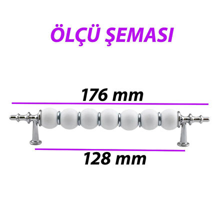 İnci Kulp 128 mm Krom Mutfak Kulpu Çekmece Dolap Kapak Kulbu Metal Mobilya Dolabı Kulpları 