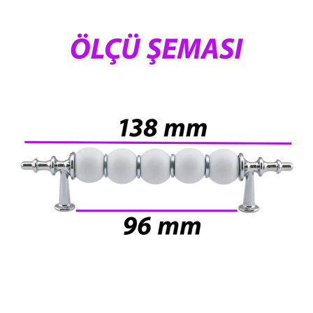 5 Adet İnci Kulp 96 mm Krom Mutfak Kulpu Çekmece Dolap Kapak Kulbu Metal Mobilya Dolabı Kulpları 