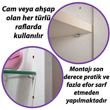 Metal Halkalı Raf Pimi Cam Ahşap Metal Raf Tutucu Çivisi Mobilya Dolap Pimi (25 Adet)