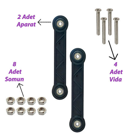 2 Adet Beşik Sallama Aparatı Siyah 14.5 Cm