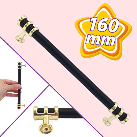 Sarmaşık Kulp Siyah Altın Gold 160 mm Kulp Mobilya Mutfak Dolabı Çekmece Dolap Kapak Kulpu Kulbu Metal Kulpları