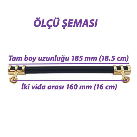 Sarmaşık Kulp Siyah Altın Gold 160 mm Kulp Mobilya Mutfak Dolabı Çekmece Dolap Kapak Kulpu Kulbu Metal Kulpları