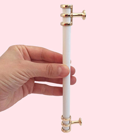 8 Adet Sarmaşık Kulp Beyaz Altın Gold 160 mm Kulp Mobilya Mutfak Dolabı Çekmece Dolap Kapak Kulpu Kulbu Metal Kulpları